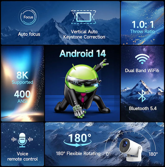 Magcubic Мини проектор LCD Full HD Лампа LED с Wi-Fi и вградени говорители HY320PRO