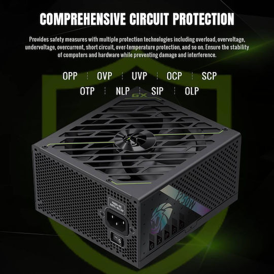 GameMax GX PRO 1250G 1250W Μαύρο Τροφοδοτικό Υπολογιστή Full Modular 80 Plus Gold