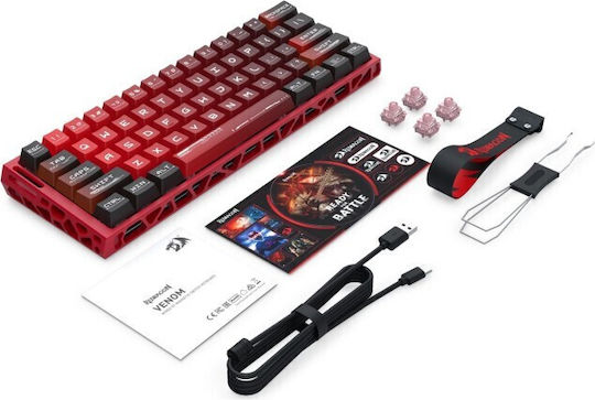 Redragon Venom K753 HE Gaming Mechanical Keyboard 60% with Magnetic Switches and RGB Lighting International English Red