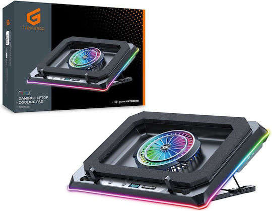 Conceptronic THYIA04B Cooling Pad for Laptop up to 19" with 1 Fan and Silver Lighting