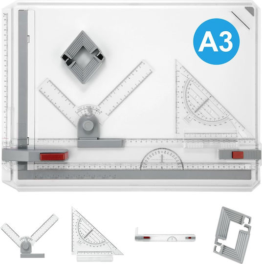 Set 2 Instrumente Geometrice Din Plastic Transparente