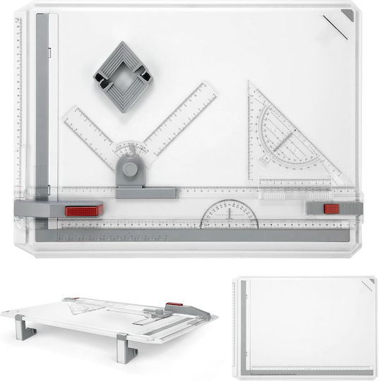 Set 2 Instrumente Geometrice Din Plastic Transparente