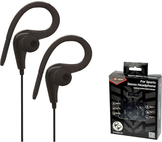 Vakoss Ακουστικά Ψείρες In Ear X-Zero Τύπου Ear Hook με 3.5mm Μαύρα