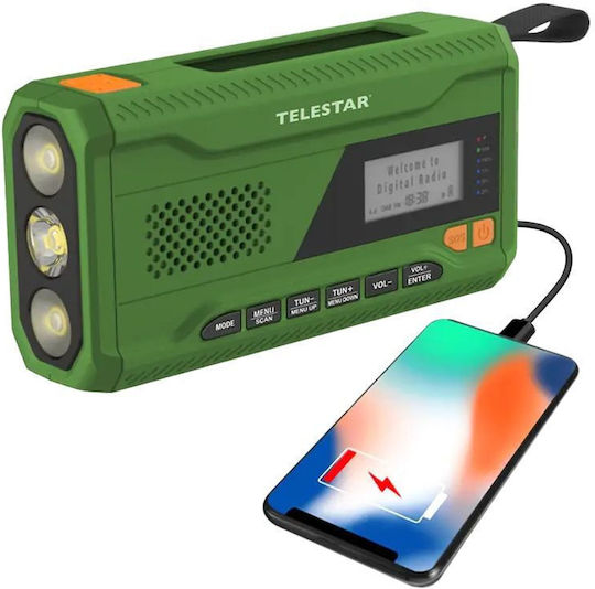 TELESTAR TOP NO. 5 Портативно Радио Соларно DAB+ с Bluetooth Зелено