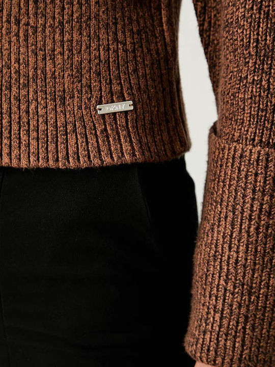 Damen Pullover Caramel/Espresso