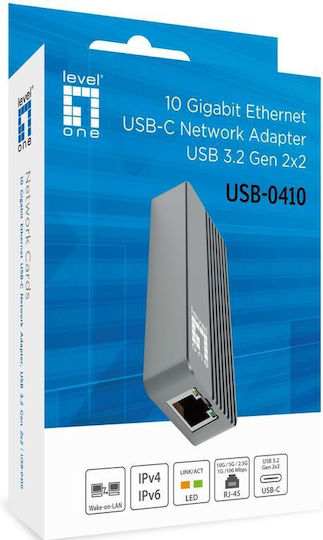 Level One USB-0410 USB-C Network Adapter with Wired Ethernet Connection