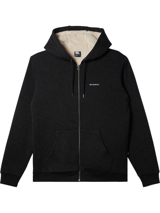 Sherpa Cardigan Bărbați Sherpa Cu Glugă Negru