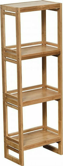 Eurocasa 9845 Floor Bathroom Shelf Bamboo with 4 Shelves 33x20x100cm Beige