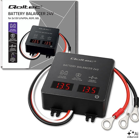 Qoltec Voltage Balancer 24 V Batteries 2 X 12 V 5 A Lifepo4 Agm Gel Led