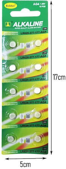 Set Alkalische Uhrenbatterien LR66 1.5V 10Stück