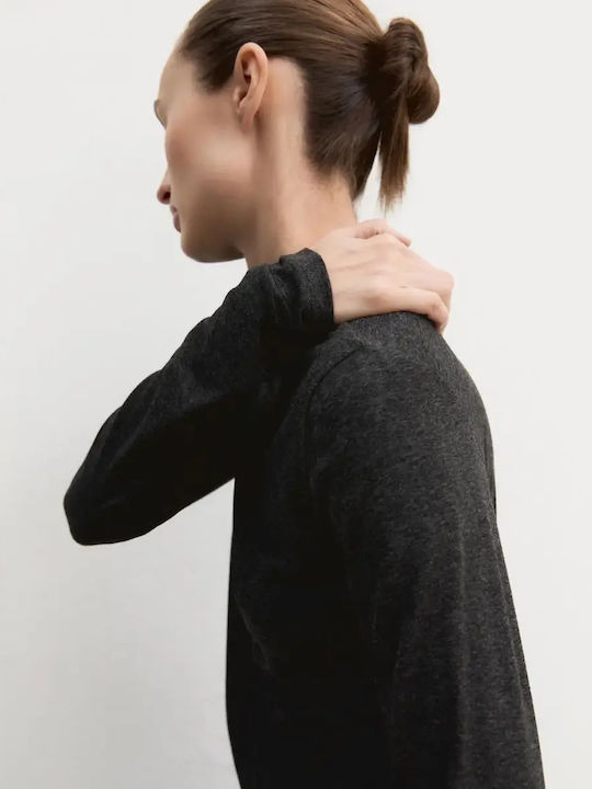 Damen Langärmeliges Rollkragenpullover Dunkelgrau