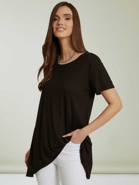 Γυναικείο Ασύμετρο Μπλουζάκι Black K.1275