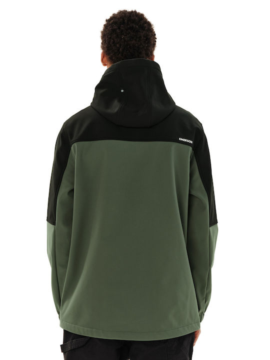 Bonded Leather Jacket Waterproof Khaki 262.EM11.06 Army Green Black