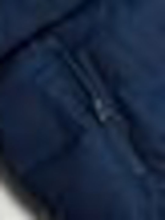 Bomber scurt albastru închis