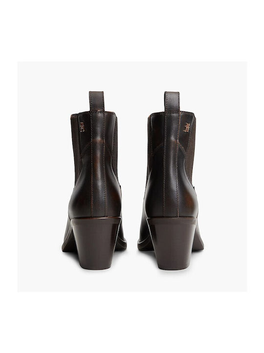 Boot Leather Women's Chelsea Ankle Boots Brown