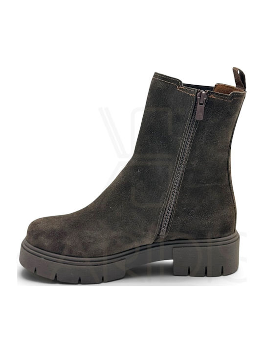 Wildleder Damen Stiefeletten Braun