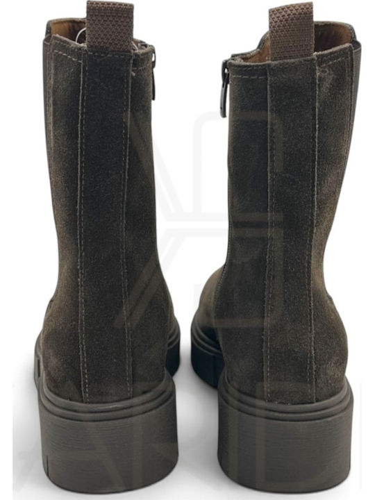Wildleder Damen Stiefeletten Braun