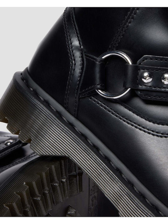 Leder Damen Stiefeletten Schwarz