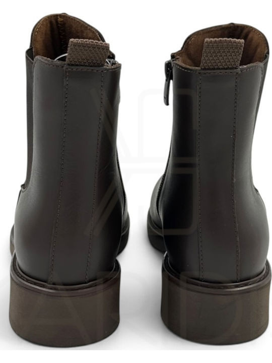Leder Damen Stiefeletten Braun