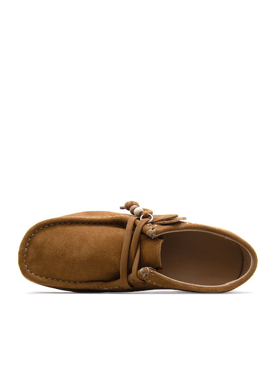 Wallabeeevosh Suede Дамски Мокасини От Кожа В Кафяв Цвят