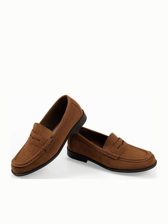 Suede Damen Mokassins in Braune Farbe