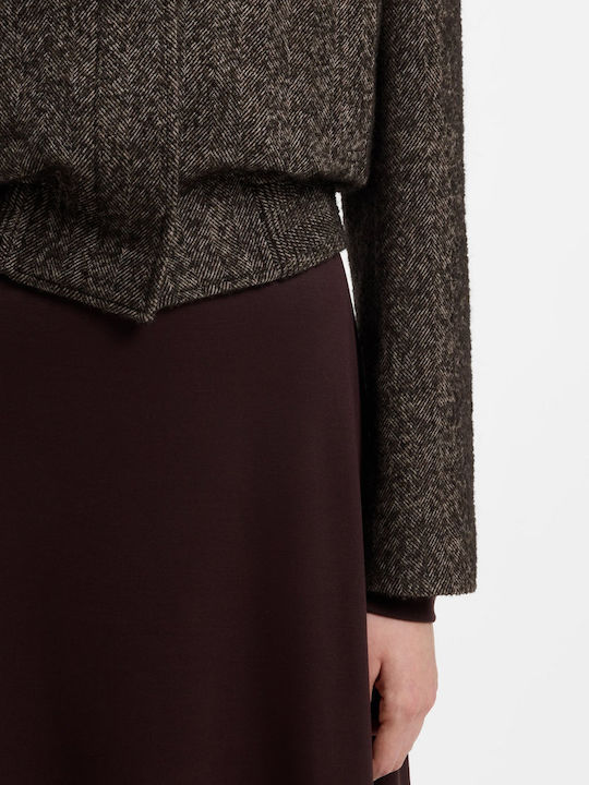 Short Women's Jacket for Spring - Autumn Brown