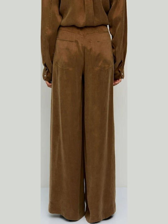 Women's High Waist Pantaloons in Regular Fit Bronze