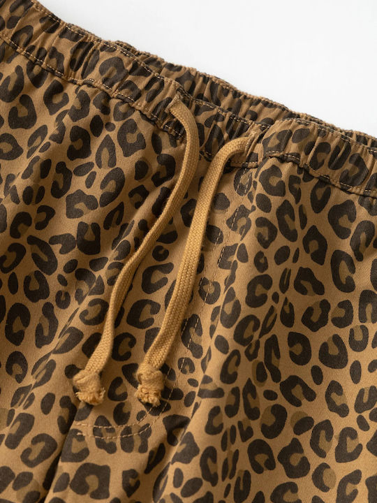Men's Trousers Relaxed Fit Brown Leopard