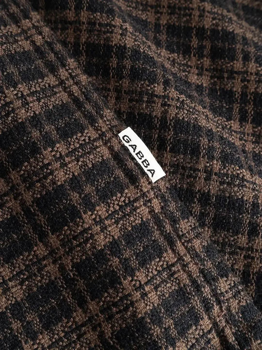 Long Sleeve Shirt in Regular Fit Checked Brown