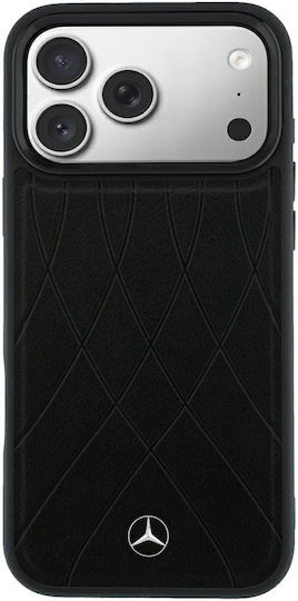 Калъф Mercedes-benz Кожа Диагонални Линии Magsafe Iphone 18 Pro Max/17 Pro Max Черен