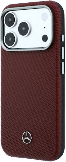 Mercedes Leder Semi Wrap Holzoptik Magsafe Iphone 18 Pro 17 Pro Burgundisch