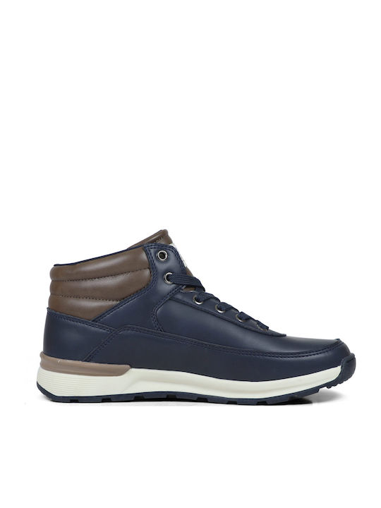Leder Kinderstiefel mit Schnürsenkeln Blau
