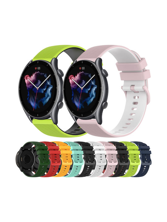 Amazfit GTR 3 22mm Karo Zweifarbige Silikon Uhrenarmband Weiß+Schwarz