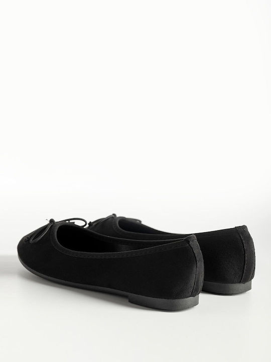 Wildleder Damen Ballerinas Schwarz