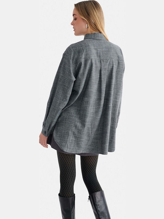 Langärmeliges Damenhemd Schwarz 9923582-Schwarz