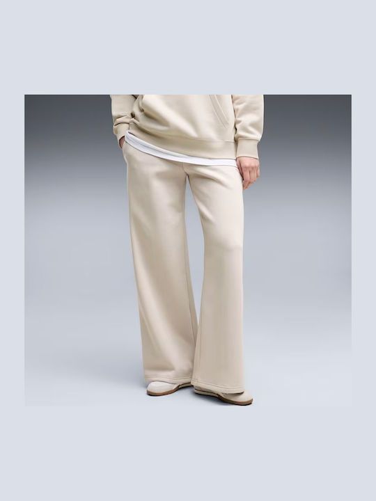 PUMA Logo Damen Jogginghosen Fleece Beiges
