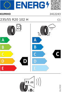 Kumho Hp71 Runflat 235/55R20 102HH Лятна Автомобилна Гума