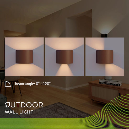Calex Iluminat Exterior Montat Pe Perete Led Ip54 Dublu Fascicul