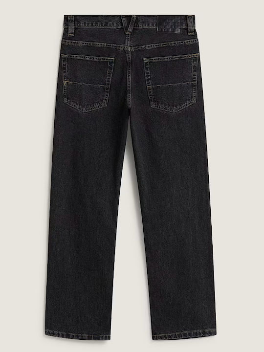 Check-5 Men's Jeans Pants Straight Washed Black