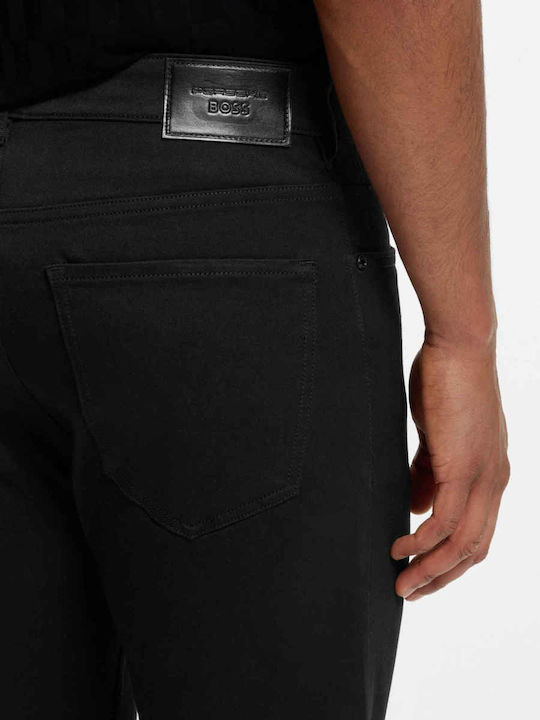 Men's Elastic Tapered Jeans Pants Black