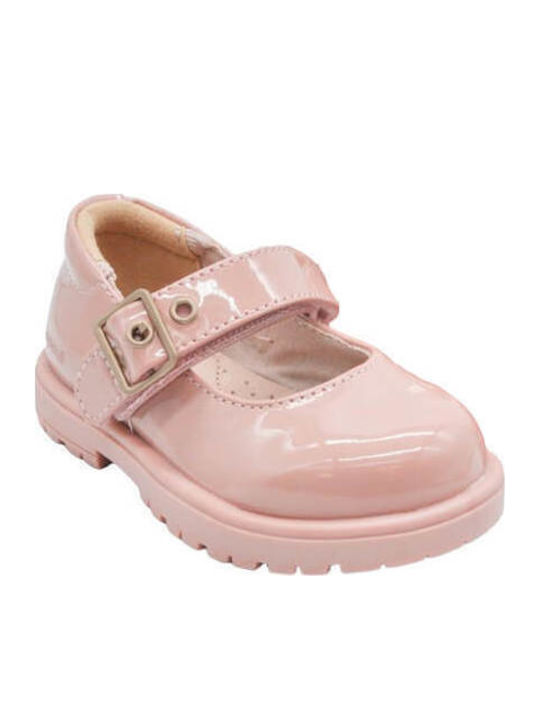 Kids Pumps & Ballerinas with Hoop & Loop Closure Leather Pink