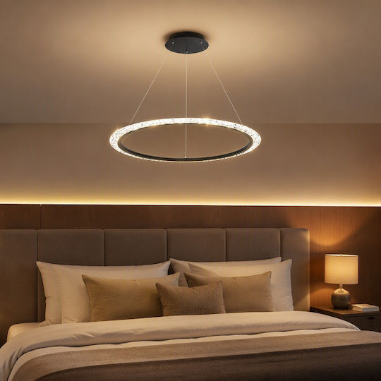 Verstellbare Deckenleuchte Schwarz LED mit Warmweißem Licht mit Kristallen 60x60cm PA-208-Schwarz Verstellbare Deckenleuchte Schwarz LED mit Warmweißem Licht mit Kristallen 60x60cm PA-208-Schwarz