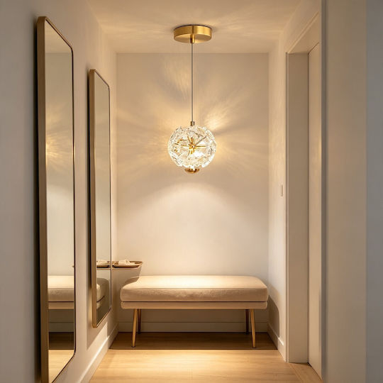 Verstellbare Deckenleuchte Gold LED mit Warmes Weiß Licht mit Kristallen