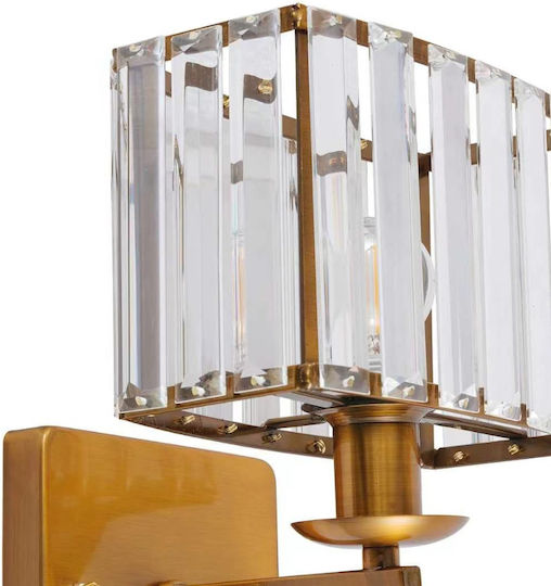 Artekko Wall Lamp Gold 19.5x19.5x26.5cm Artekko Wall Lamp Gold 19.5x19.5x26.5cm