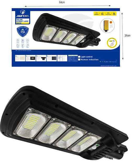 LED Водоустойчив Соларен Уличен Фенер 200W Студено Бяло 6500K с Датчик за Движение, Фотосензор и Дистанционно IP66