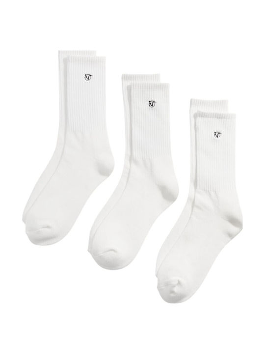 Vans Мъжки Чорапи White 3Pack Vans Мъжки Чорапи White 3Pack