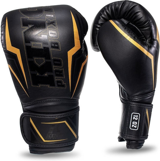 King Pro Boxing Leather Boxing Gloves for Competition Black