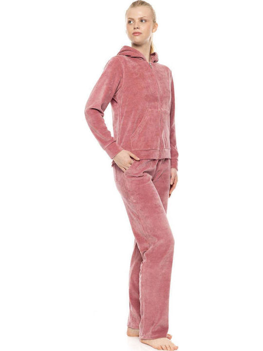 Velvet Tracksuit Set Pink