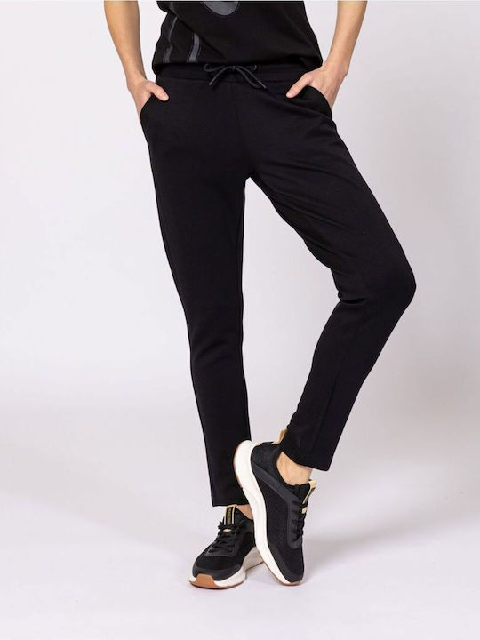 Pantaloni Dama Din Țesătură În Linie Dreaptă Negru