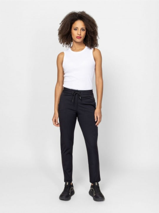 Pantaloni Dama Din Țesătură În Linia Tapered Negru